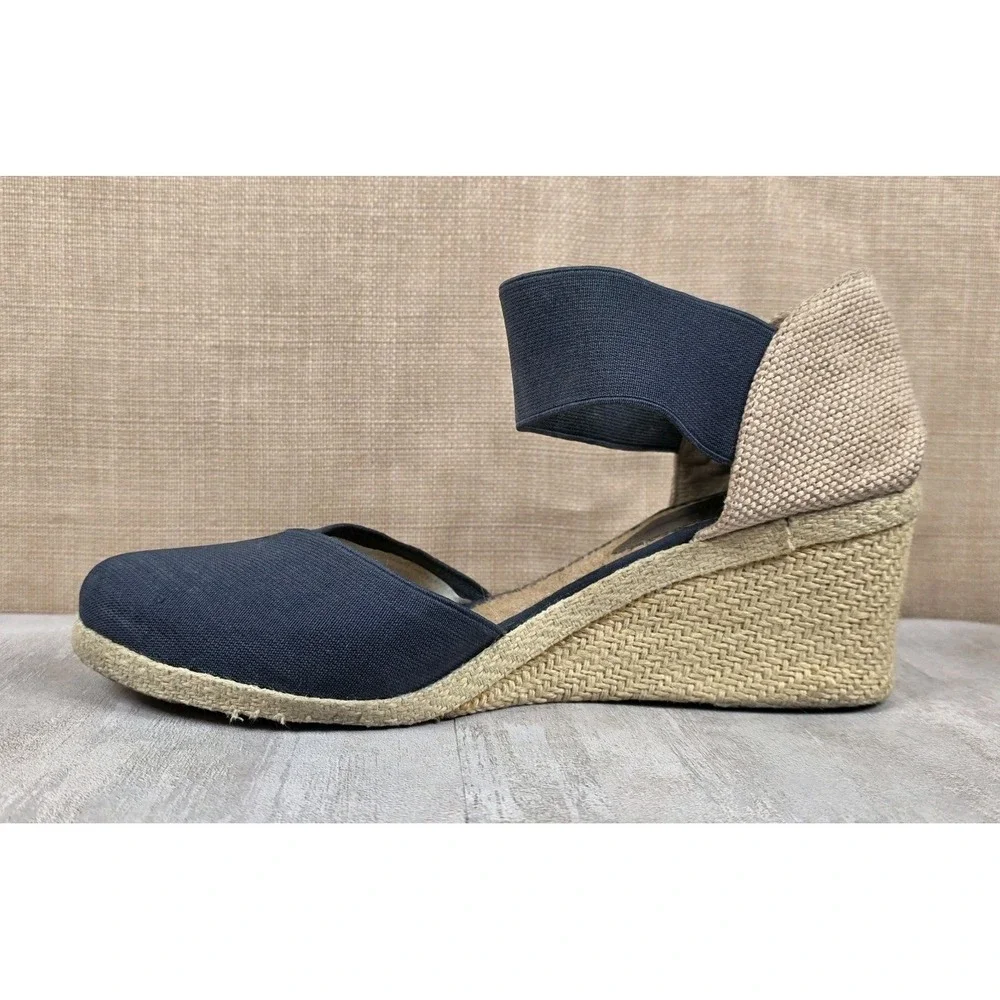 Lauren Ralph Lauren Womens Charla Blue Round Toe Espadrille Heels Size 8.5B